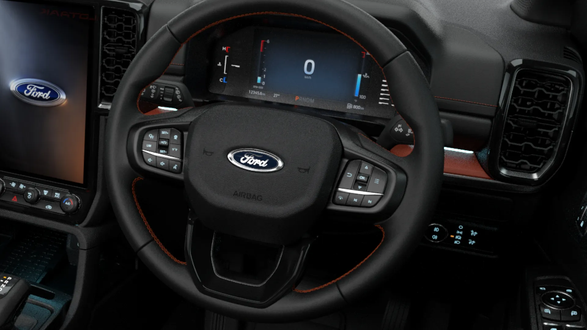 Ford Everest Interior view steering wheel