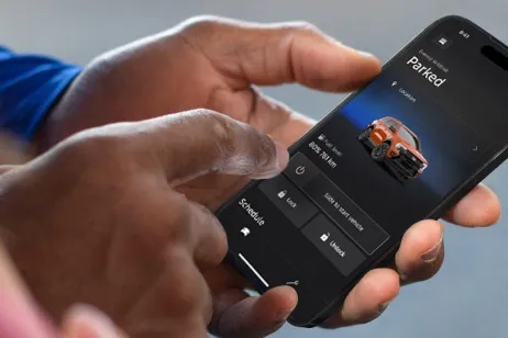 Smartphone showing Ford vehicle controls