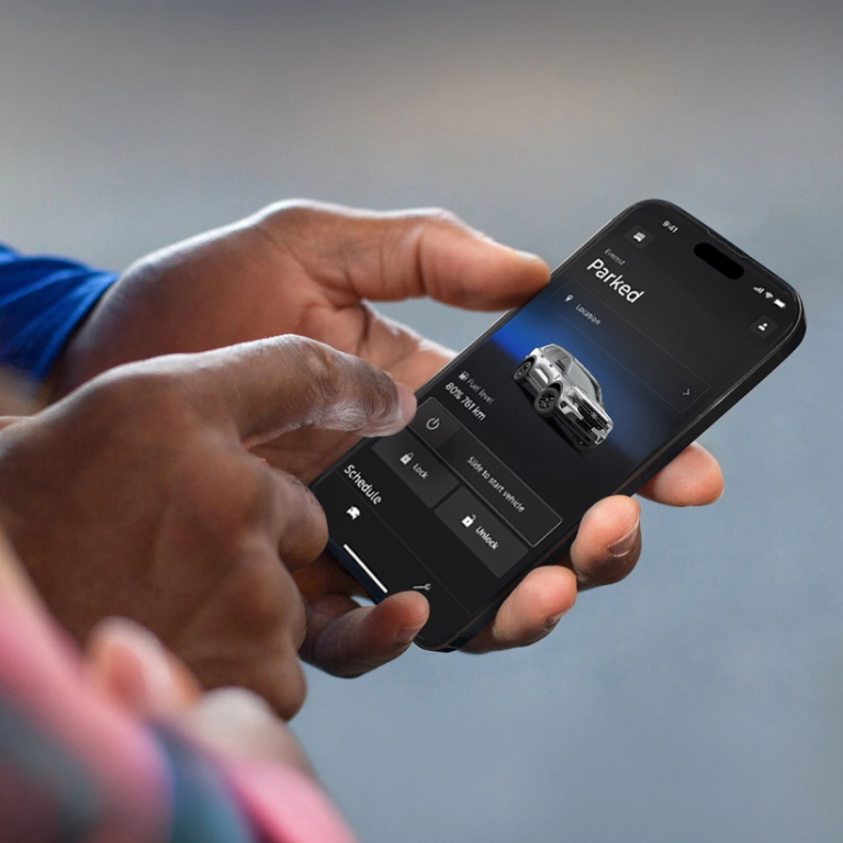Smartphone app displaying remote Ford Everest controls