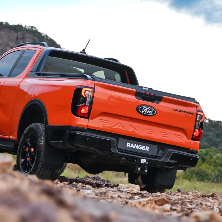 Rear view of the Ford Ranger pickup truck
