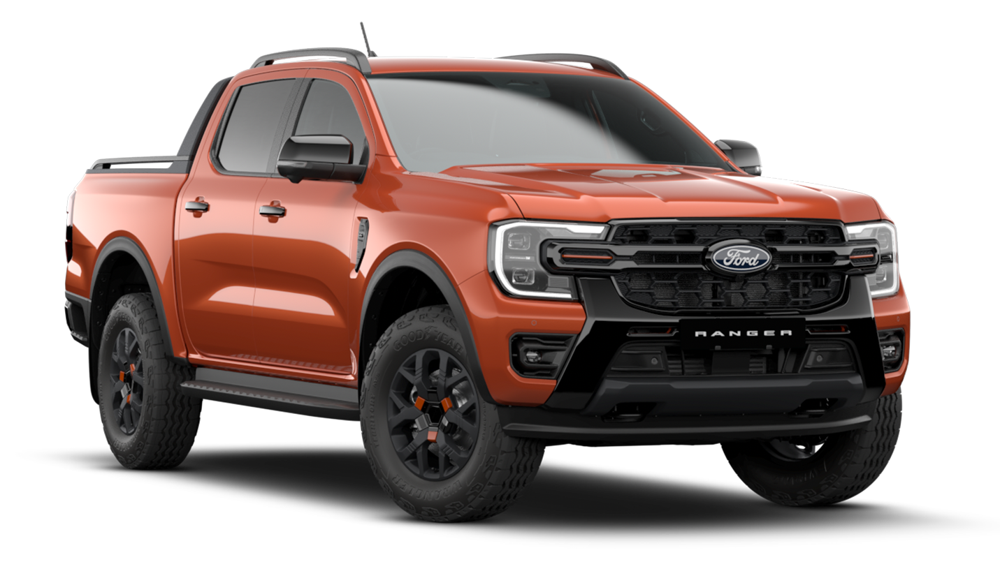 side front view with wildtrak ignite orange metallic.