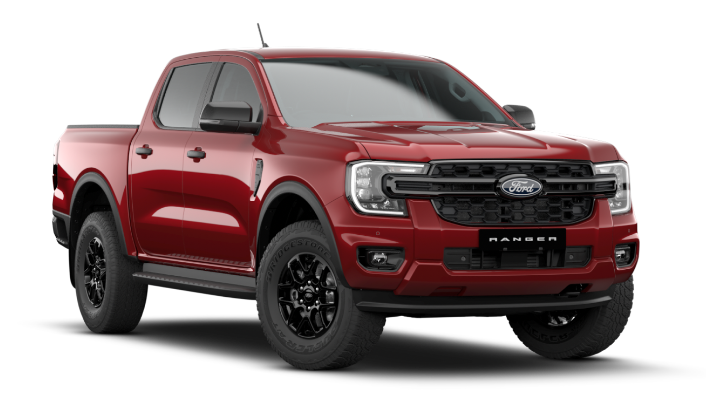 side front view with xlt lucid red.