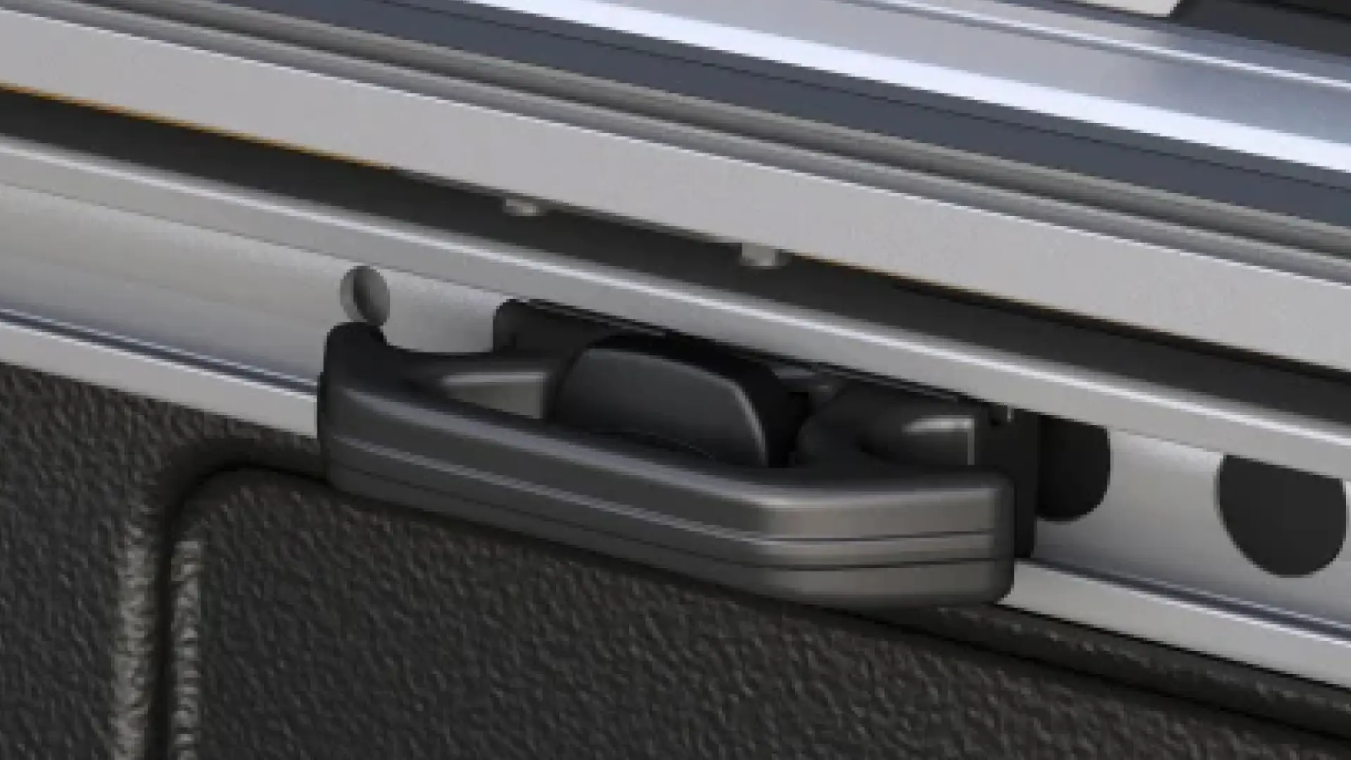 close up of adjustable latch mechanism