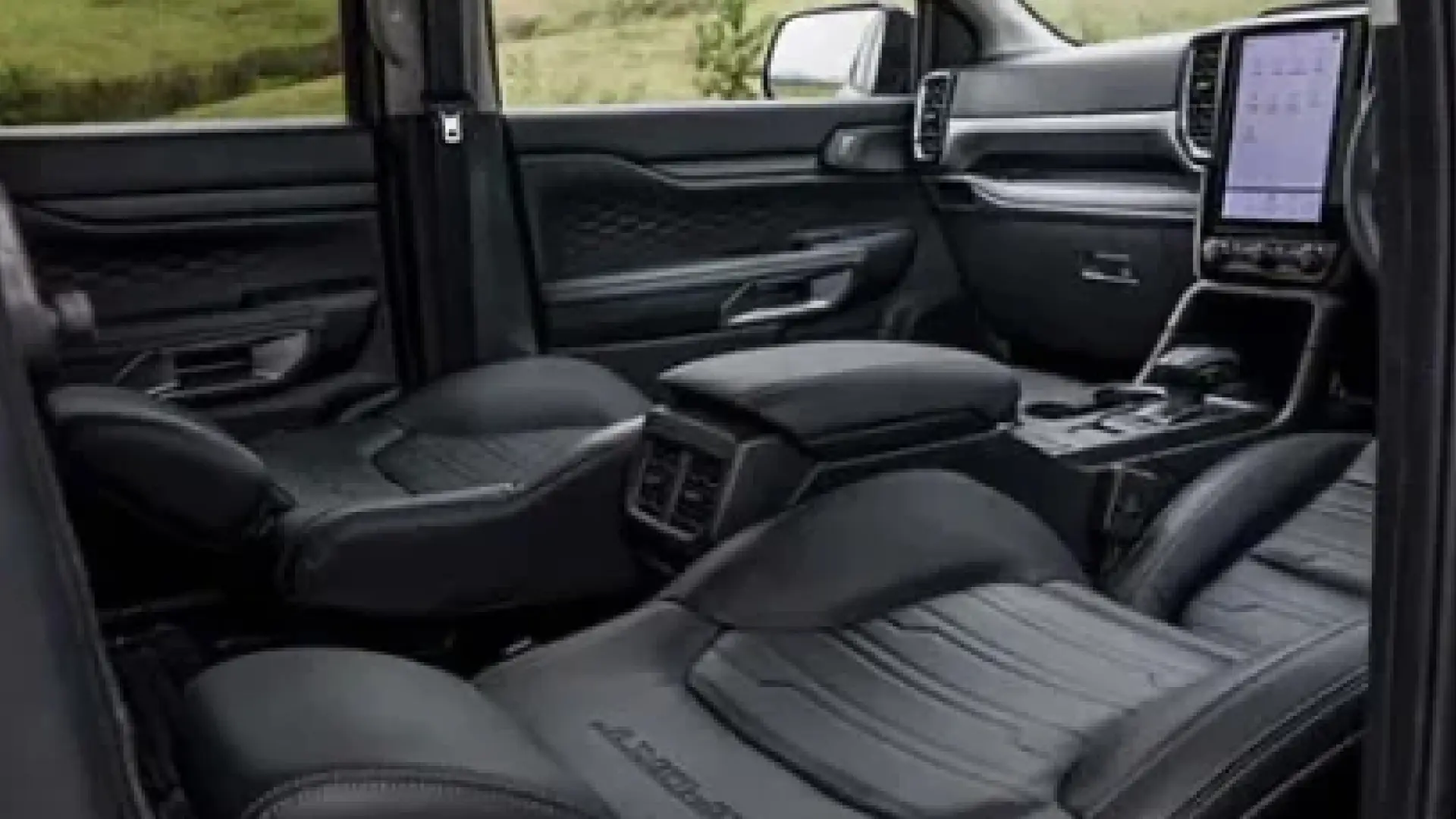 close up of premium truck cabin interior