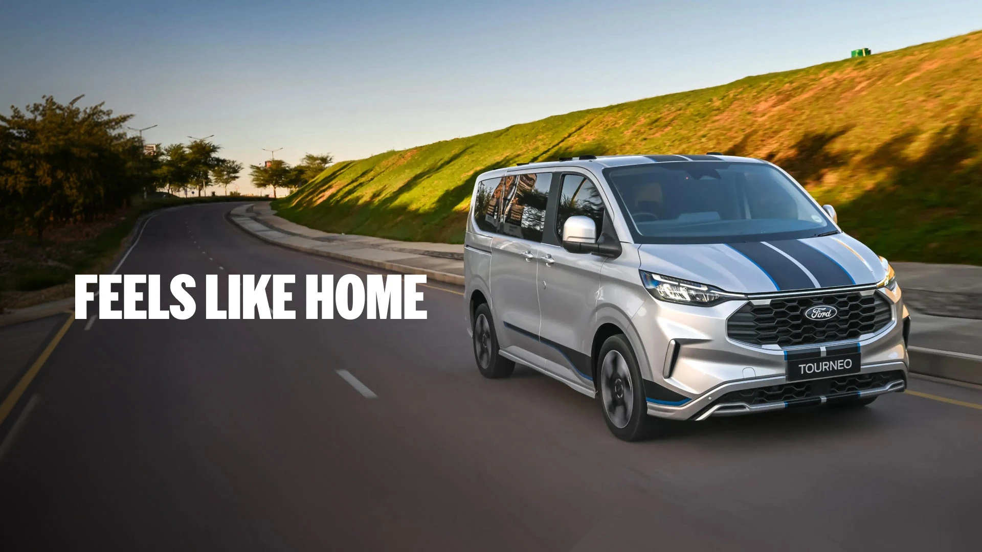 Ford Tourneo Grey and Black On The Highway Road