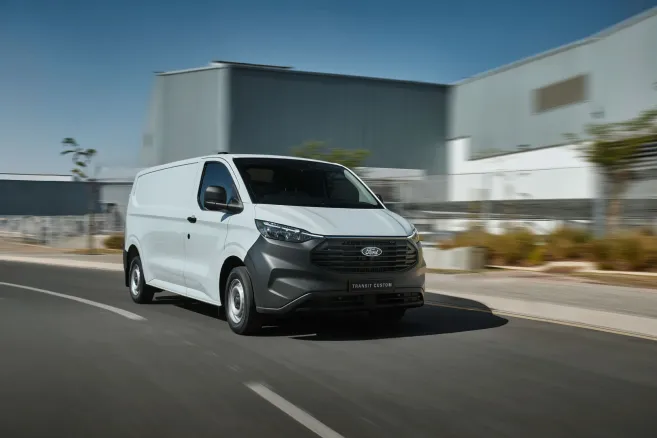 Transit van on road